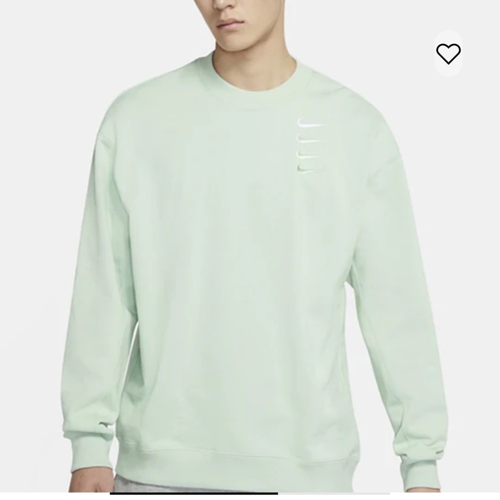 Rare Nike Unsex Swoosh Gradient Pullover Round Neck Green Light green Size L